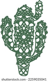 Cactus mandala vector file graphic