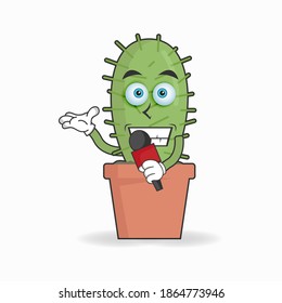 El personaje de la mascota Cactus se convierte en un anfitrión. ilustración vectorial