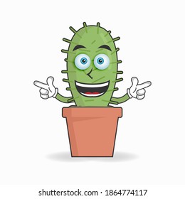 Cactus mascot character with smile expression. vector illustration