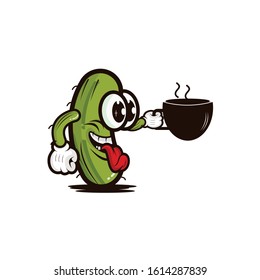 the cactus mascot holds a cup