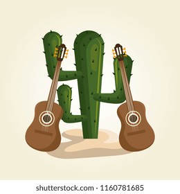 cactus with mexican culture icons