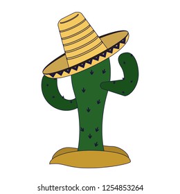 Cactus with mexican hat