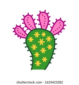 Cactus mix color line icon. Combining different types of cacti in one. Pictogram for web page, mobile app, promo. UI UX GUI design element. Editable stroke.