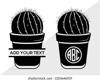 Cactus Monogram SVG Printable Vector Illustration