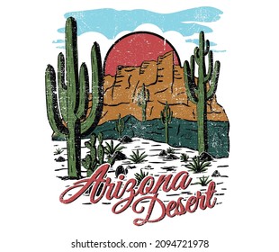 Cactus and mountain vector print design for men, women, girls and others.