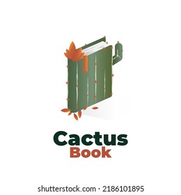 Cactus natural book illustration logo