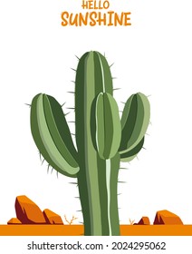 Cactus Nature Landscape Vector Art