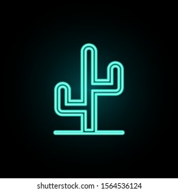 Cactus neon icon. Simple thin line, outline vector of web icons for ui and ux, website or mobile application