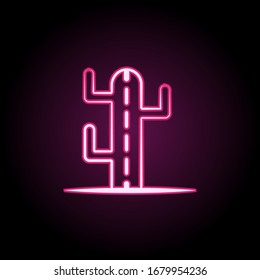 Cactus neon icon. Simple thin line, outline vector of dia de muertos icons for ui and ux, website or mobile application