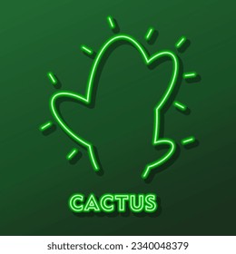 cactus neon sign, modern glowing banner design, colorful modern design trend on black background. Vector illustration.