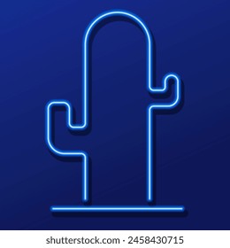 cactus neon sign, modern glowing banner design, colorful modern design trend on black background. Vector illustration.