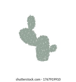 Cactus in neutral colors. Hand drawn vector illustration. Pencil texture