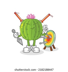 the cactus ninja cartoon. character vector