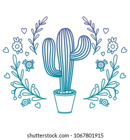 cactus nopal with wreath natural icon