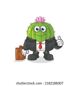 the cactus office worker mascot. cartoon vector