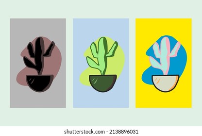 Cactus on The background with modern gradient colors. Motion sound wave. illustration for banner, flyer, brochure, booklet, presentation or websites design