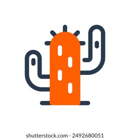 Cactus on Desert Vector Icon