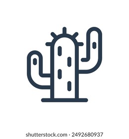 Cactus on Desert Vector Icon