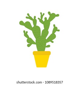 Cactus on the pot illustration