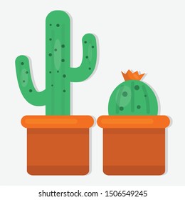 cactus on the pot isolated vector illustration 