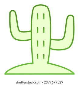 Cactus on sand flat icon. Desert plant green icons in trendy flat style. Nature gradient style design, designed for web and app. Eps 10