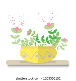 cactus on top table and white background with vector design
