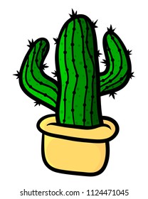 Cactus on a white background. Vector illustration.