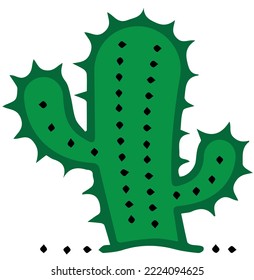 Cactus is one of the plants that live in the desert. The flowers are thorn-shaped, the stems are wide and large, the roots are long.