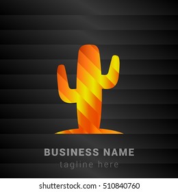 Cactus Orange, Yellow and Black silk fashion premium icon / Logo