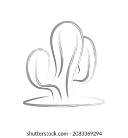 Cactus Ornament Lines Vector Decoration 