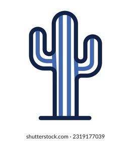 Cactus outline icon. Adventure icon set. Vector illustration isolated on white background.