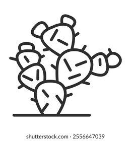 Cactus outline icon, editable vector illustration and transparent graphic element. Isolated on white background