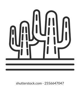 Cactus outline icon, editable vector illustration and transparent graphic element. Isolated on white background
