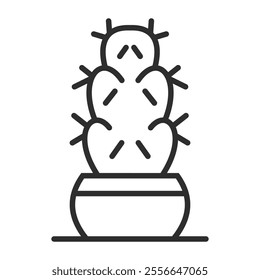 Cactus outline icon, editable vector illustration and transparent graphic element. Isolated on white background