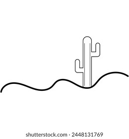 Cactus outline icon. linear style sign for mobile concept and web design. Mexican cactus simple line vector icon. Vector illustration. Eps file 278.