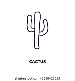 cactus  outline icon. Linear vector from furniture concept. Thin line cactus  icon isolated on white background