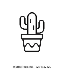 Cactus Outline Icon Vector Illustration