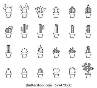 Cactus Outline Icons