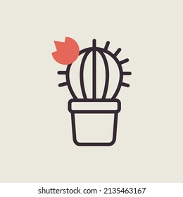 Cactus outline isolated icon. Workspace sign. Graph symbol for your web site design, logo, app, UI. Vector illustration, EPS10.