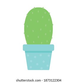 cactus sobre una olla en un diseño de ilustración vectorial de fondo blanco