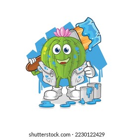 la ilustración del pintor cactus. vector de caracteres