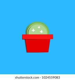Cactus Paper Cut Art 3D Cute Color Red and Green Vector Cactus Prickly Tree Cactus for Wallpapers Illustrations Postcards Textile Tiles Posters Banners Beautiful Cactus Isolated
