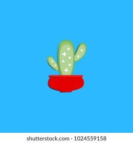 Cactus Paper Cut Art 3D Cute Color Red and Green Vector Cactus Prickly Tree Cactus for Wallpapers Illustrations Postcards Textile Tiles Posters Banners Beautiful Cactus Isolated