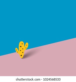 Cactus Paper Cut Art 3D Cute Colorful Vector Cactus Prickly Tree Cactus for Wallpapers Illustrations Postcards Textile Space Tiles Posters Banners Beautiful Cactus Isolated