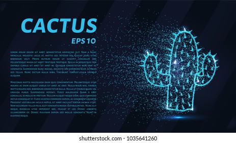 Cactus of the particles. Cactus consists of small circles and dots.