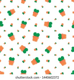 Cactus patten. Potted plants, home decor 