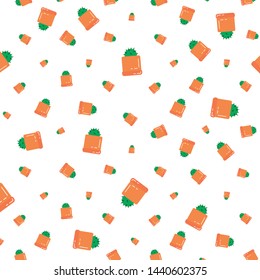 Cactus patten. Potted plants, home decor 