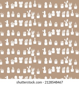 Cactus pattern background. Cute cactus. vector illustration