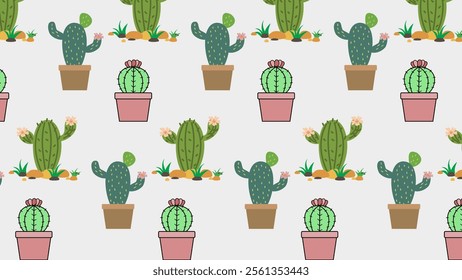 Cactus pattern background. Vector of Cactus icon. Perfect for textile, fabric, print, web, business, advertising, social media, many more. SSTKbackgrounds