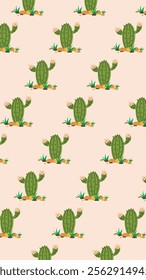 Cactus pattern background. Vector of Cactus icon. Perfect for textile, fabric, print, web, business, advertising, social media, many more. SSTKbackgrounds